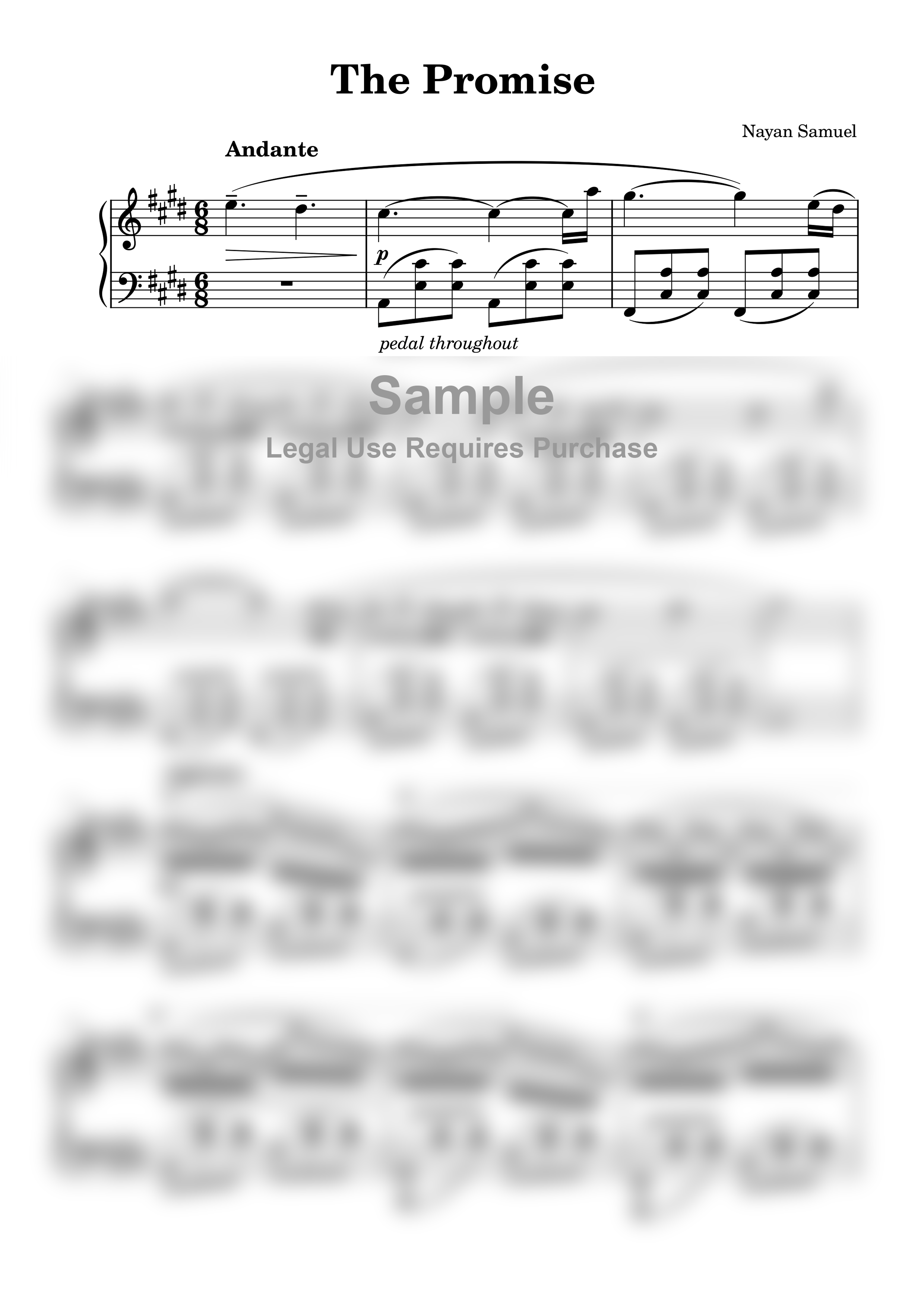 The Promise Sheet Music for Piano - Original Composition