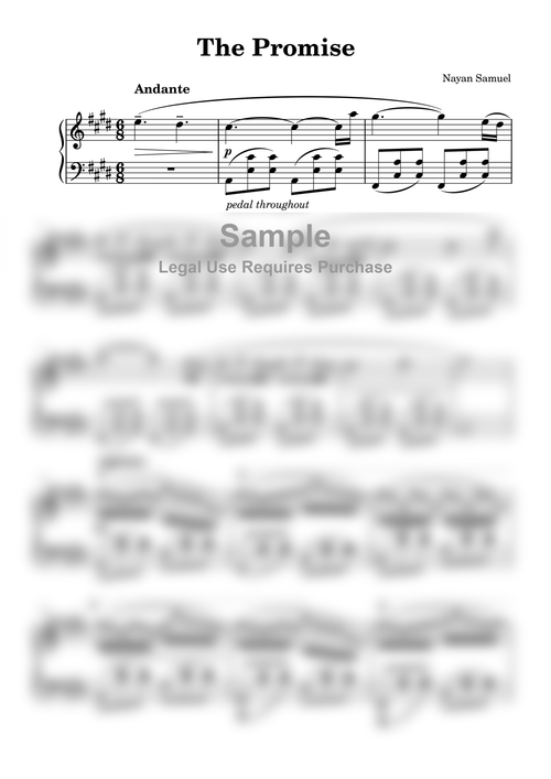 The Promise Sheet Music for Piano - Original Composition